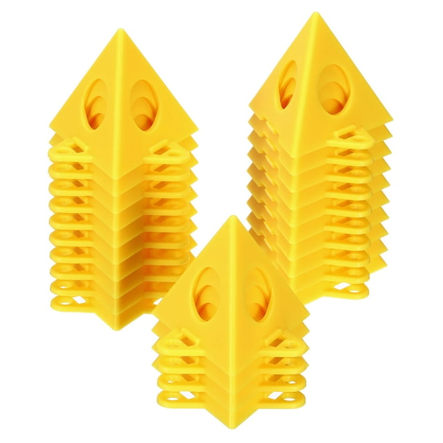 Unique Bargains Painting Stands, 24 Pack ABS Plastic Mini Cone Paint Stands Risers Support, Yellow