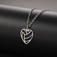 thumbnail image 2 of EOEMY Sports Volleyball Heart Necklace Stainless Steel Pendant Necklace Jewelry Gift, 2 of 6