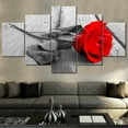 thumbnail image 2 of TISHIRON 5PCS Framed Canvas Wall Art Set,60"x32" Red Rose Flower Canvas Art Decor, 2 of 7