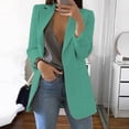thumbnail image 2 of Gyexs Blazers for Women Lightweight Open Front Cardigan Shirts Long Sleeve Lapel Pockets Loose Fit Work Casual Suit Jackets, Green, Size XXXL, 2 of 6