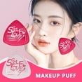 thumbnail image 2 of Premium Pink Makeup Puff Set Soft Velour Sponge For Even Foundation Application, 2 of 7