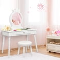 thumbnail image 3 of Set de Mesa y Silla Tocador Costway para Niños con Espejo y Cajones Blanco 70 x 34 x 100 cm, 3 of 10