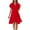 Red, variant on Timegard Summer Dresses for Women Ruffle Short Sleeve V Neck Loose Ruched Irregularly Sundress