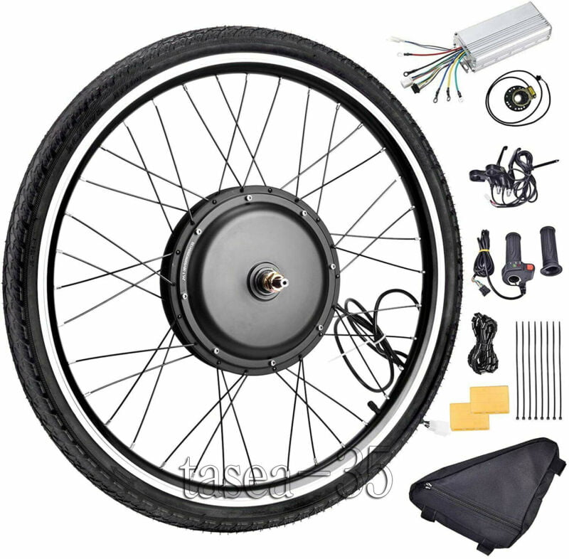 26" Electric Bicycle Front/Rear Wheel 48V 1000/1500W Ebike Motor Conversion Kit 