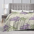 thumbnail image 4 of Vintage Lavender Floral Flowers Throw Blanket Ultra Soft Warm All Season Decorative Fleece Blankets for Bed Chair Car Sofa Couch Bedroom 50"X40", 4 of 6