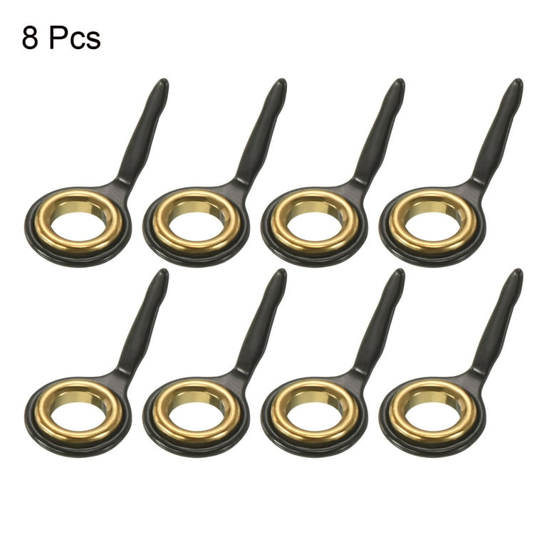 3.7mm Iron Fishing Rod Guide Repair Kit Eyelet Replacement, Black 8 Pack, Size: 3.7 mm