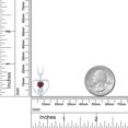 thumbnail image 3 of 925 Sterling Silver Red Garnet Sky Blue Aquamarine and White Lab Grown Diamond Pendant Necklace for Women (0.86 Cttw, Gemstone January Birthstone, Heart 5MM and 4MM, with 18 inch Silver Chain), 3 of 3
