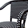 thumbnail image 3 of GDF Studio Grouse Outdoor French Bistro Chairs, Set of 2, Black, White, and Wood Print, 3 of 7