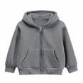 thumbnail image 3 of Xijirk Kids Toddler Girls Solid Thick Full Zip Hoodie with Protective Zipper Garage and Pockets for School and Daily Wear,4-5 Years, 3 of 3