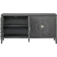 thumbnail image 3 of 60" Morden Sideboard, Wood Entryway Table with Storage, Freestanding Duffet Cabinet with Adjustable Shelf and Doors, Accent Cabinet for Dinning Room, Living Room, 3 of 9