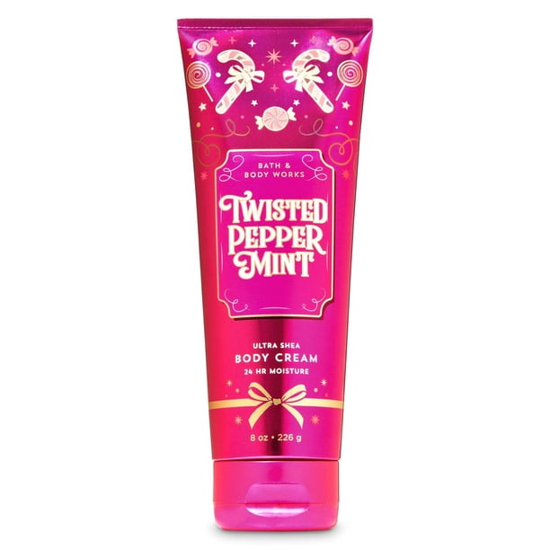 Bath & Body Works TWISTED PEPPERMINT Crema corporal humectante de 24 horas ultra karité 8 oz / 226 g