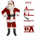 thumbnail image 1 of Disfraz navideño de Papá Noel, disfraz clásico rojo de lujo de terciopelo, disfraz de Papá Noel para hombre, fiesta de Navidad de año nuevo, 1 of 4