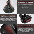 thumbnail image 5 of Wide Extra Comfy Bike Bicycle Gel Cruiser Comfort Sporty Soft Pad Saddle Seat, 5 of 9