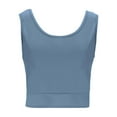thumbnail image 2 of Womens Crop Tank Tops for Gym Workout Sleeveless Tee Shirt U Neck Sports Base Tshirts Quick Dry Athletic Wear (L, Blue), 2 of 8