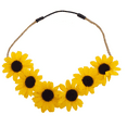 thumbnail image 1 of Lux Accessories Yellow Sunflower Coachella Festival Flower Crown Flower Wreath, 1 of 1