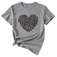 thumbnail image 2 of Anbech Heart Printed T-Shirt for Women Cute Graphic Junior Girls Short Sleeve Tee Tops with Crew Neck, 2 of 3