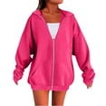 thumbnail image 2 of BODOAO Womens Zip Up Hoodies Plus Size Long Sleeve Hooded Sweatshirts Fall Winter Casual Fashion Jacket with Pockets Fall Y2K Clothes Casual Comfort Jackets Coats Zipper Fall Winter Sweatshirts, 2 of 5