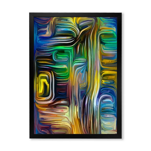 Designart 'Colour Spiral Fusion VI' Modern Framed Art Print