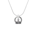thumbnail image 2 of Delight Jewelry Silvertone 3-D ''Bite Me'' Stamp Gymnastics Ring Charm Necklace, 18", 2 of 4