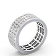 thumbnail image 2 of Edge Jewel 0.6 Ct VVS1/D Princess Cut Lab Created Simulated Diamond Ring - 14K White Gold Plated Ring - Luxurious Multi-Stone Engagement Ring for Women - Multi-Row Wedding Diamond Rings for Her, 2 of 4