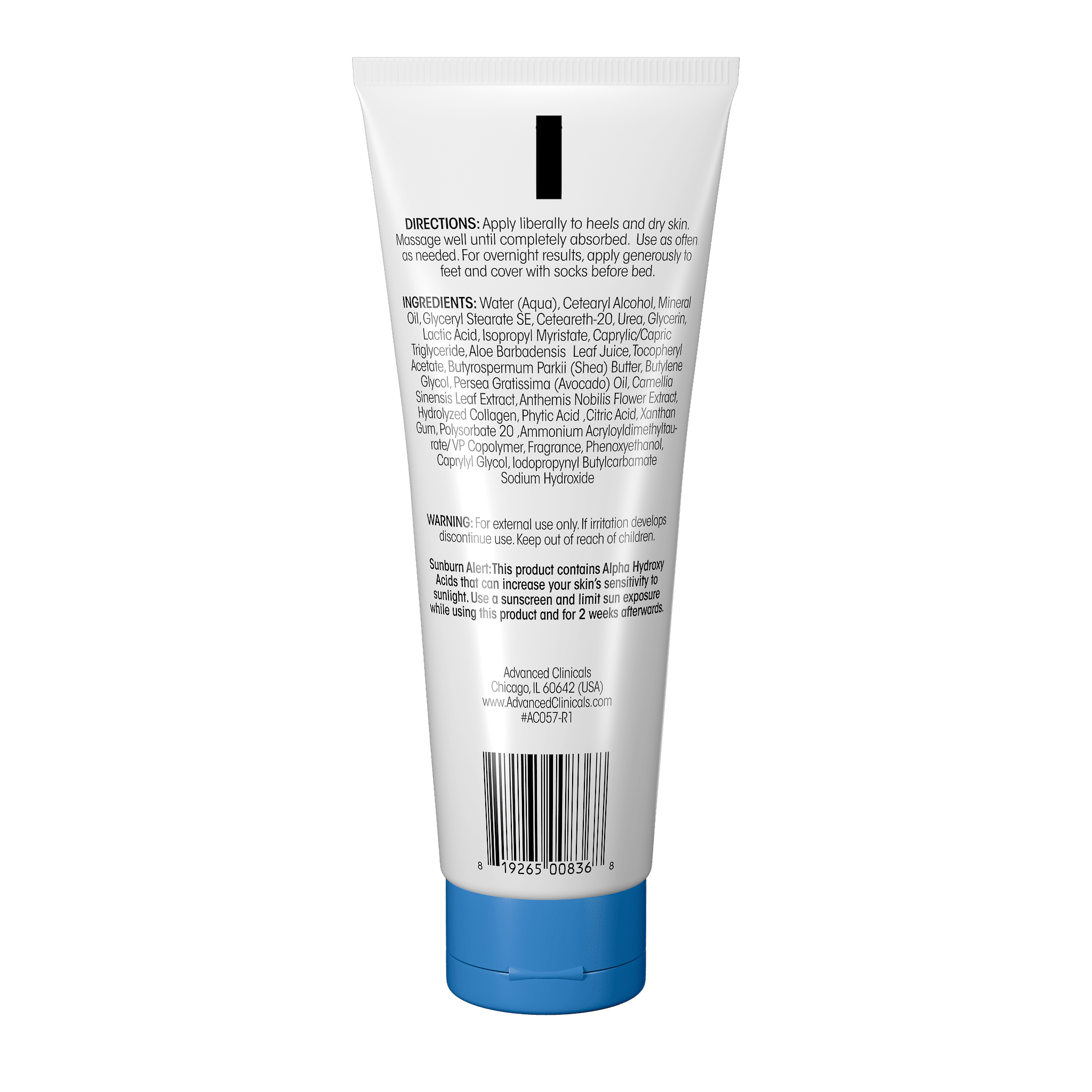 Advanced Clinicals Intensive Dry Foot Exfoliator Scrub 1 fl.oz