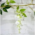 thumbnail image 3 of Viworld 2 Pack 6.6ft Artificial Flowers Silk Wisteria Flowers Ivy Vine Green Leaf Hanging Vine Garland for Wedding Party Home Garden Wall Decoration, White, 3 of 7