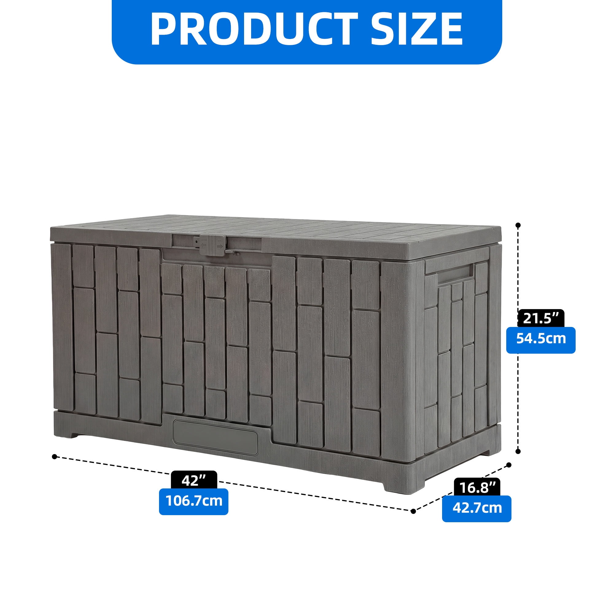 Dextrus 60 Gallon Weatherproof Rattan Deck Box, Heavy-Duty Resin Outdoor Storage Box with Slide-Locking Lid, Lockable Multi-Purpose Organizer for Patio, Garden and Home Essentials, Light Brown