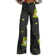 thumbnail image 2 of Black Casual Pants Women Wide Leg Pants Woman High Waist Floral Patterned Pants Lightweight Loose Fit Casual Colorful Trouser Imitation Jeans, 2 of 4
