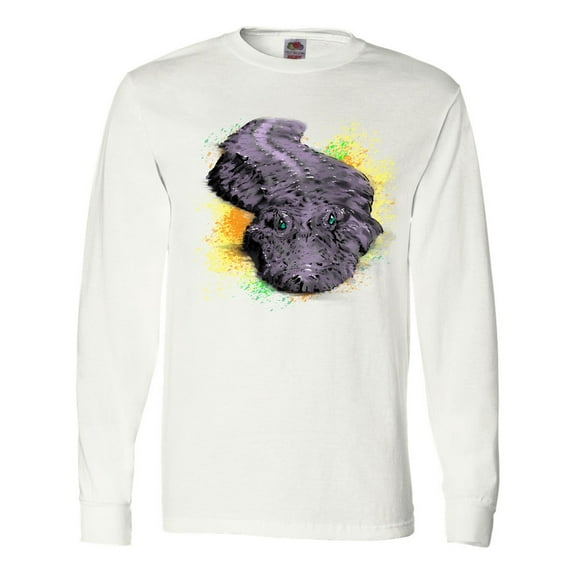 Inktastic Colorful Lurking Gator Long Sleeve T-Shirt