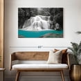 thumbnail image 3 of Elephant Stock Pop Rainforest Waterfall Wall Art - Horizontal Canvas Wall Art - Living Room Wall Decor - Nature Canvas - Teal And Black Decor - 45" x 30", 3 of 8