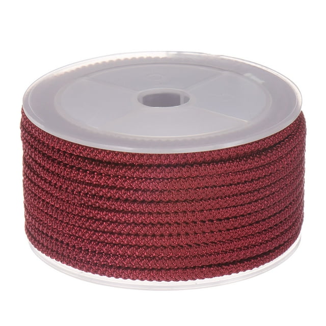 Unique Bargains Nylon Beading Thread Cord 3mm Extra Strong Braided Nylon String for Necklace Crafting 10M/33 Feet, Maroon