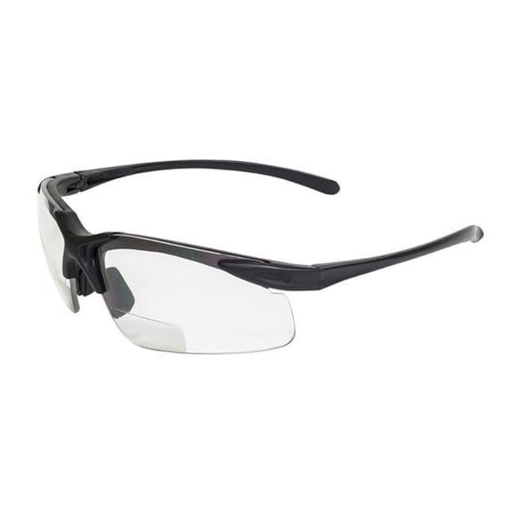 Apex Plus 2.50 Matte Black Frame & Clear Bifocal Lenses Safety Glass