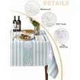 thumbnail image 2 of Sky Blue Striped Coastal Table Cloth, Nautical Beach Starfish Shell Waterproof Tablecloth for Rectangle Tables, Reusable Washable Fabric Table Cover for Restaurant Kitchen Dining Tables 52"x70", 2 of 6