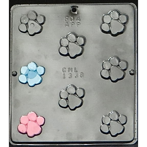 1338 Paw Print Chocolate Candy Mold