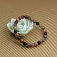 thumbnail image 3 of Natural A Grade Multicolor Tourmaline Gemstone 6mm Round Beads Stretch Bracelet 7" Unisex, 3 of 6