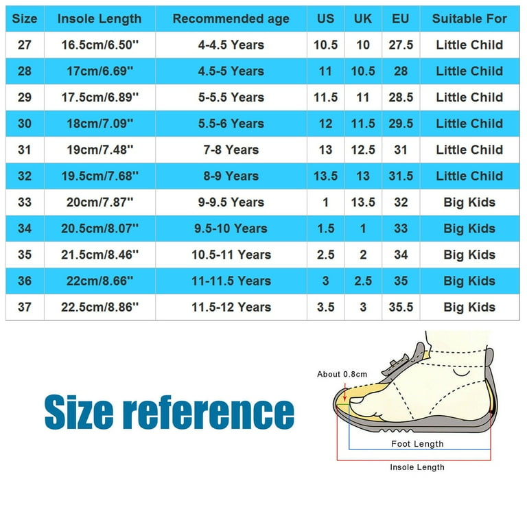 Baby girl shoes mallet size chart