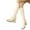 Beige, variant on Cameland Fall/Winter Thick High Heels Women's Boots Trapezoid Headed Strap High Barrel Long Boots