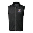 thumbnail image 2 of Men's-Cutter & Buck  Heather Charcoal Orlando City SC Big & Tall Mainsail Sweater-Knit Full-Zip Vest, 2 of 3