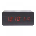 thumbnail image 1 of Wood LED Digital Alarm Clock With Phone Wireless Charging Pad Snooze Function Sound Control Alarm Clock, 1 of 7