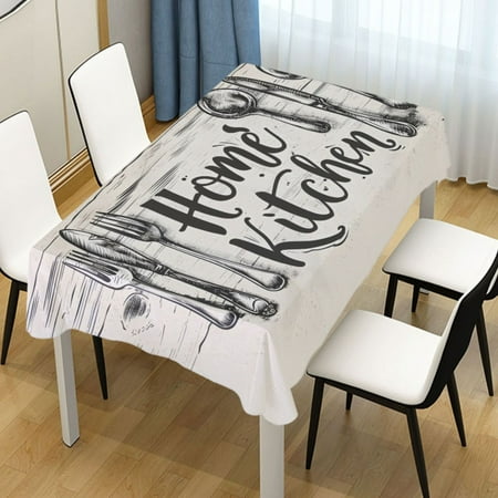 

Ryvnso Art Retro Home Kitchen on Wood Rectangle Table Cloth Tablecover Dinning Tablecloth 54 x72