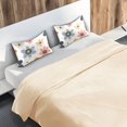 thumbnail image 5 of Yayeee Pillowcase King Size Set of 2 Satin Wrinkle Resistant Pillow Case, Beige Retro Flower, 5 of 7