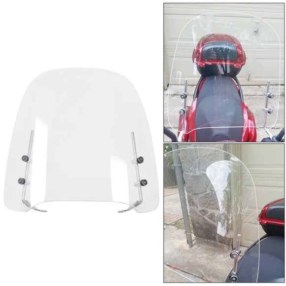 14.3"x16.5"Clear Gy6 125cc 150cc Scooter Moped Dirt Bike Motorcycle Windshield Screen Compatible with Yamaha Honda Visor Scooter Windshield Transparent Acrylic