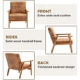 thumbnail image 6 of Ufurpie Set of 2 Accent Chairs with Side Table,Mid Century Modern Accent Chair,Armchair for Living Room, Bedroom,Office,Brown, 6 of 15