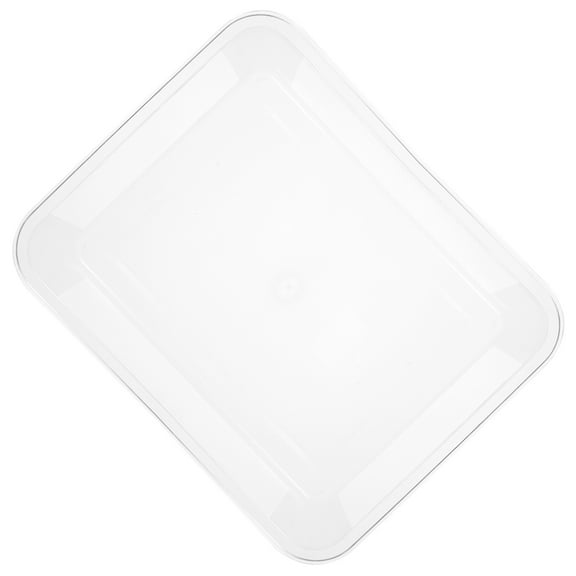 Large Acrylic Tray Wicker Divided Serving with Lid Decorative Transparent