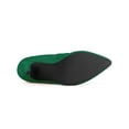 thumbnail image 3 of BLISSFUL STEP Women's Pointed Toe Slouched Stiletto Heel Ankle Boots Emerald Green 11, 3 of 7