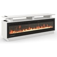 thumbnail image 7 of LAZZO TV Stand with WiFi Smart Electric Fireplace, Solid Wood Mantel & Power Outlet for Living Room, 70" White, 7 of 7