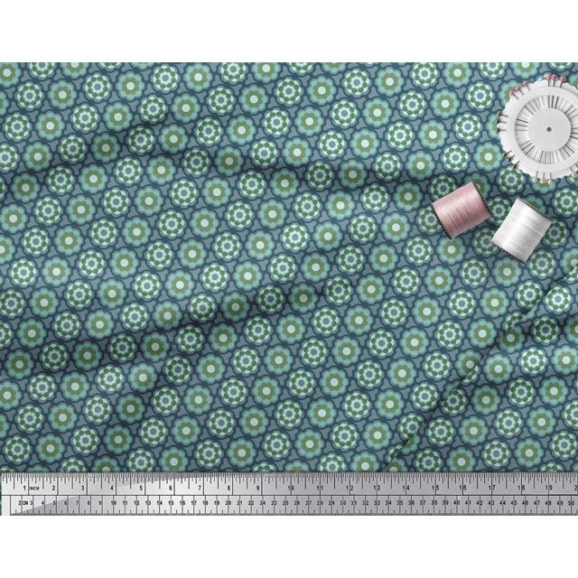 Soimoi Polyester Crepe Fabric Artistic Floral Print Fabric by The Yard 52 Inch Wide