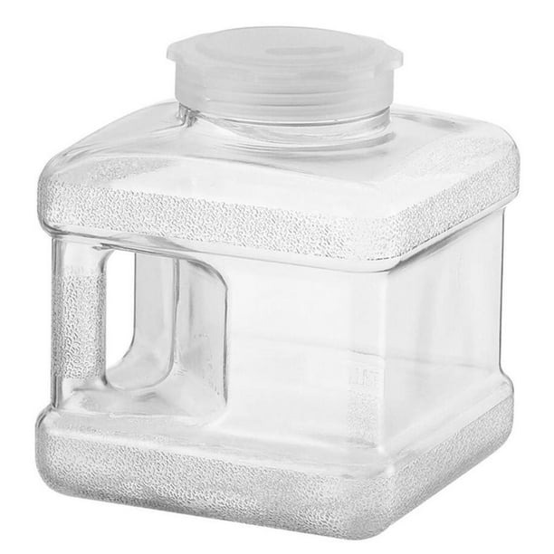 Botella de agua cuadrada sin BPA con boca ancha y gran capacidad. 5L