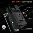 thumbnail image 4 of TECH CIRCLE for iPhone 14 Case Wallet, 360° Magnetic Ring Stand Heavy Duty Protective Dual Layer Shockproof Rugged Hidden Card Slot Magnetic Car Mount Cover for iPhone 14 6.1" 2022,Black, 4 of 7