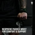 thumbnail image 3 of Gymreapers Weight Lifting Grips (Pair) for Heavy Powerlifting, Deadlifts, Rows, Pull Ups, with Neoprene Padded Wrist Wraps Support and Strong Rubber Gloves or Straps for Bodybuilding (Green, Medium), 3 of 7